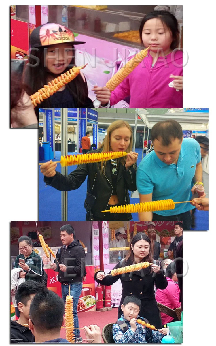 Description Picture 6 of itemElectric Spiral Potato Slicers Multifunctional automatic tensile spin-cut potato tower machine 220V 90W