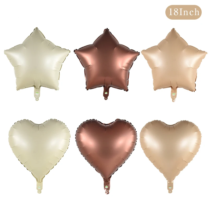 3-10Pcs 18inch Heart Star Aluminum Foil Balloons Retro Color Helium Air Balloon for Wedding Adult Kids Birthday Party Decoration