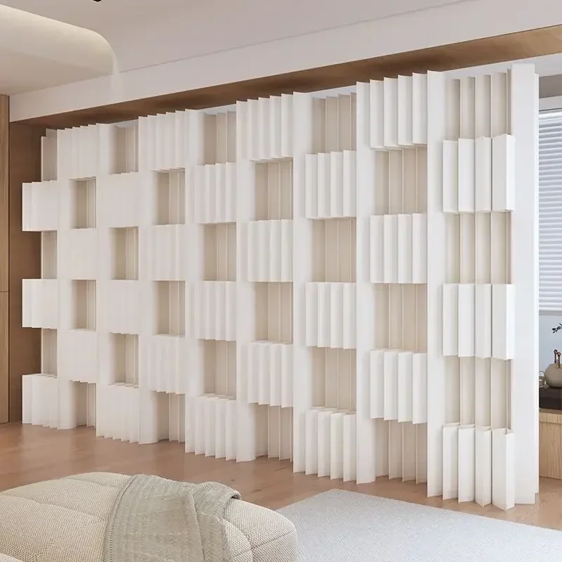 Home Decor White Organ Paper Wall Screen Room Dividers Office Partition Removable Folding Baffle