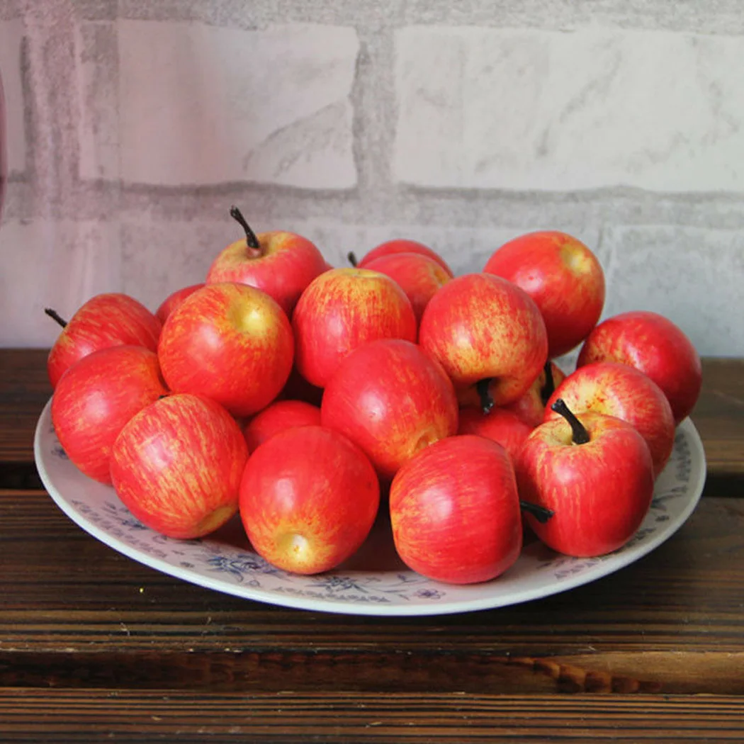 Artificial Foam Mini Apples Red Green Simulation Faux Fruit 10 Pcs DIY Crafts Ornaments Photography Props Wedding Home Decor artificial fruits and vegetables
