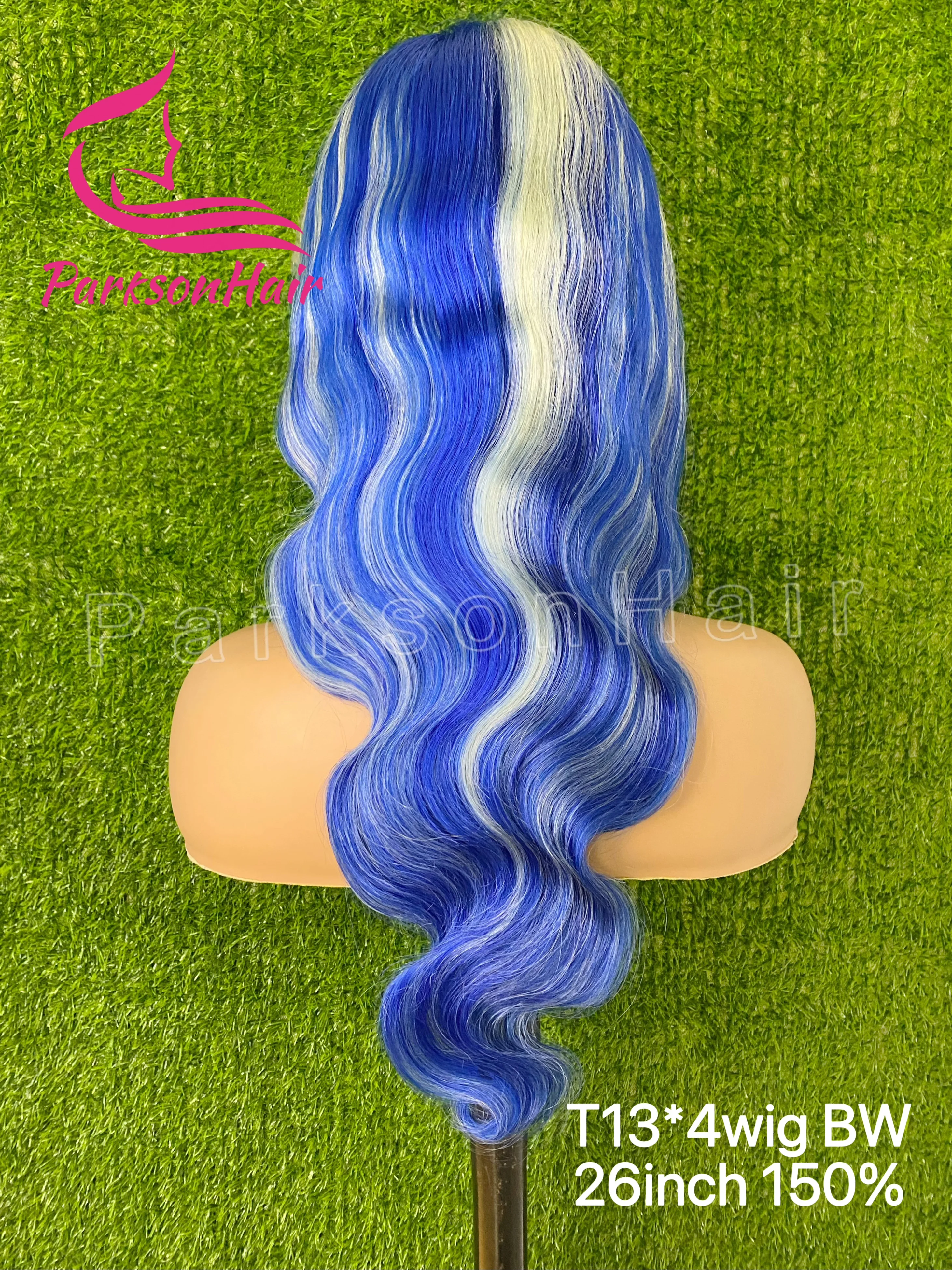 In evidenza parrucche anteriori in pizzo per capelli umani onda del corpo grigia con capelli grezzi brasiliani di colore blu 13x6 13x4 parrucche frontali in pizzo per le donne - immagine 4