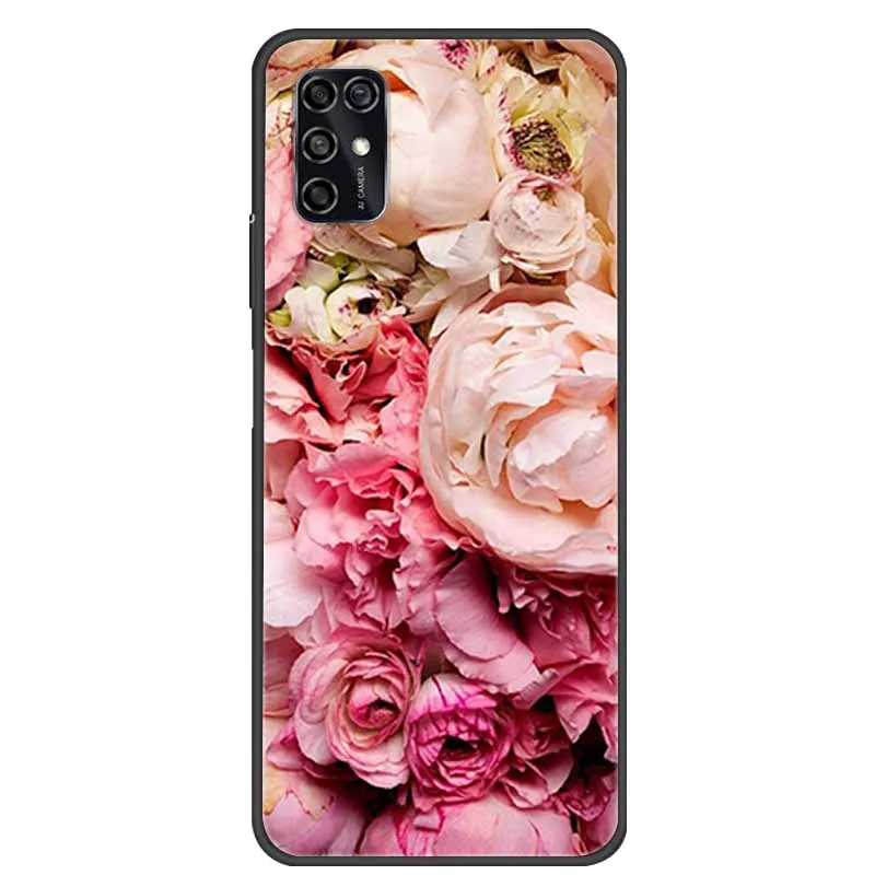 Black Silicon TPU Soft Phone Cover with Cartoon Design