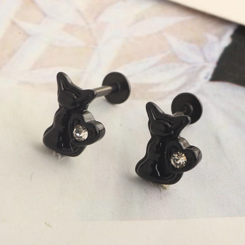 16g Cartilage Earring Stud Hoop for Women Tragus Stud Earring Cartilage Piercing Jewelry Surgical Stainless Steel Forward Helix