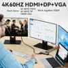Tebe 11 in 1 MST USB-C Hub Type-c to HDMI-adapter DP VGA Gigabit Ethernet 10Gbps USB 3.2 3.5mm Aux Docking Station Hub Splitter 3