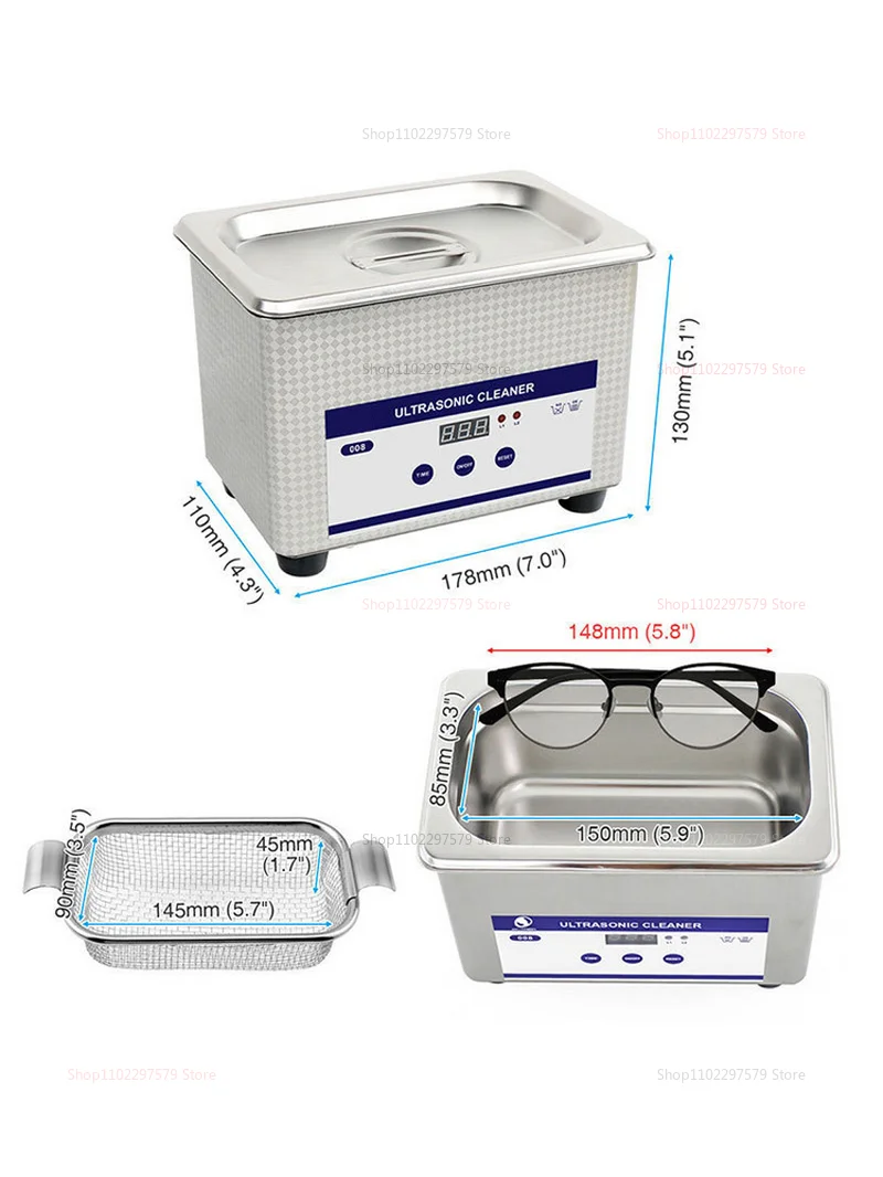 Description Picture 6 of itemUltrasonic Cleaners Use High Frequency Sound Waves For Deep Effortless Cleaning Ideal For Jewelry Watches Eyeglasses Dentures