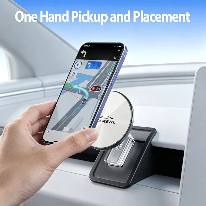 Space-Saving One-Handed Car Phone Holder with Unobstructed View Design