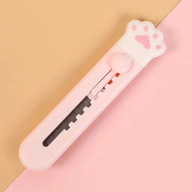 1Pc Art Cutter Kawaii Cat Claw Utility Knife Student Art Supplies DIY Tools Girl Gifts Creative Stationery School Supplies utility knife craft cutting knife