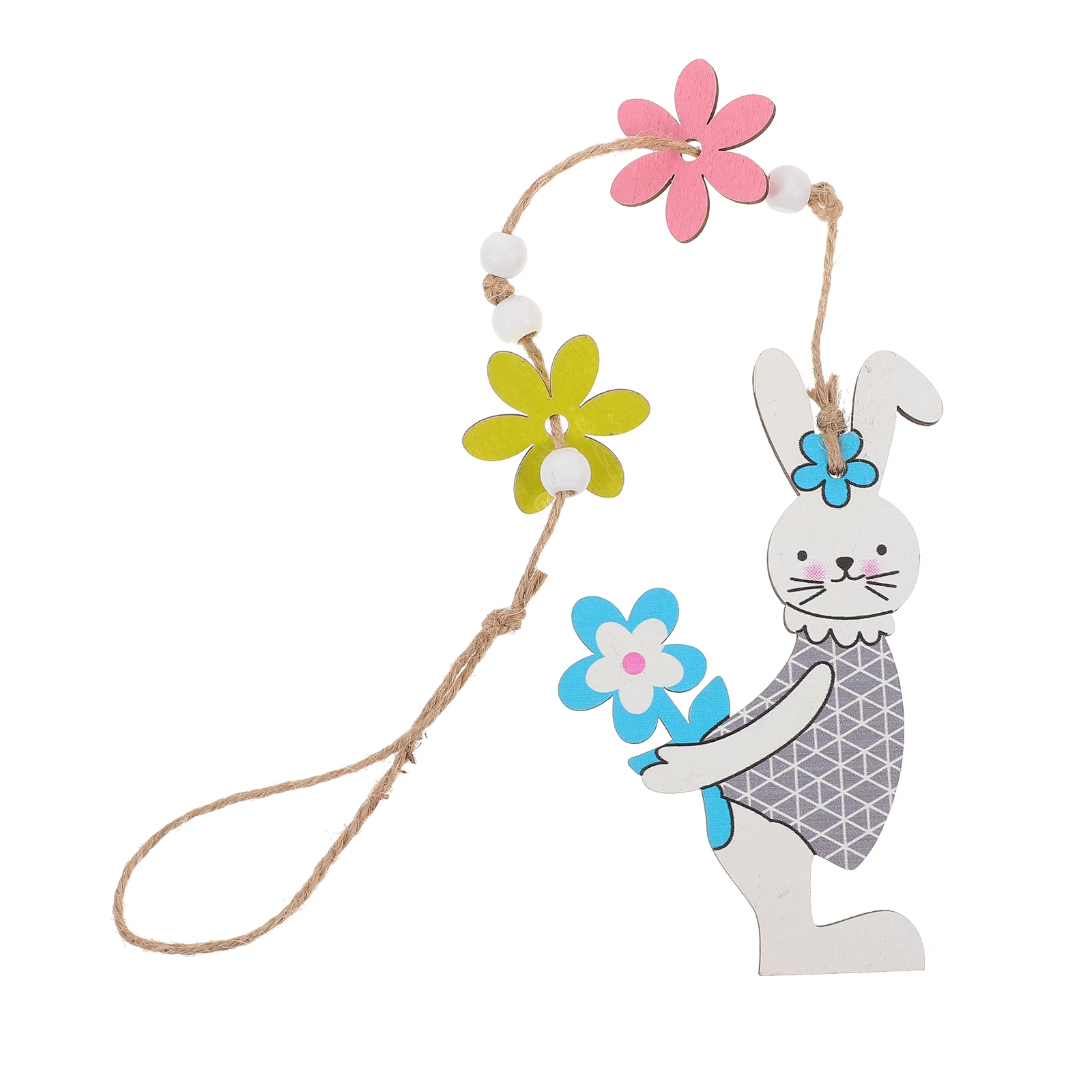 

Easter Decoration Bunny Garden Decorations Craft Pendant Decorating Wooden Party