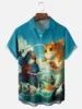 Hawaii Men's Shirt 3D Print Funny Cartoon Animal Short-sleeved Tops Summer Casual Men's Clothes Street fashion shirt for boys 5