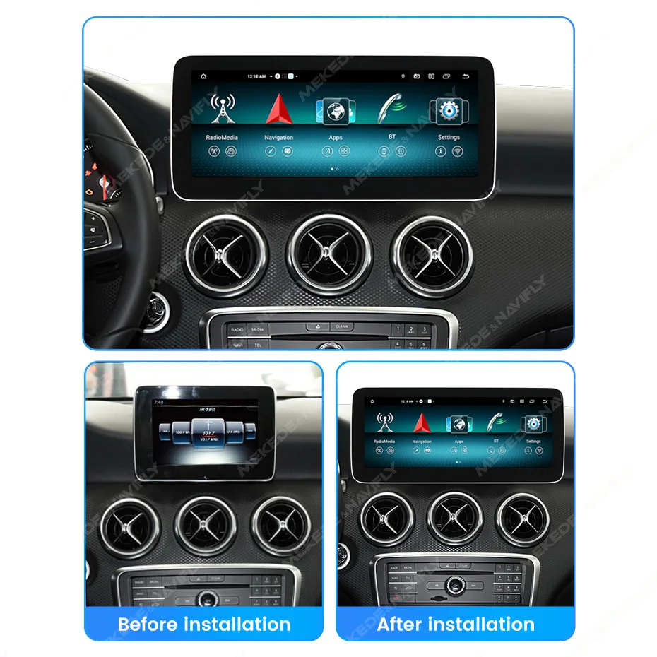 메르세데스 벤츠 A 클래스 W176, GLA X156, CLA C117 용, 2013 - 2018 GPS 카플레이, 올인원, 자동차 라디오 스테레오, 안드로이드 13, 10.25 인치