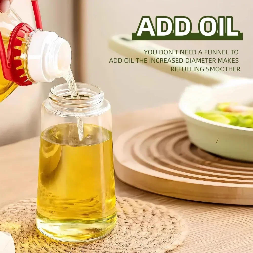 1-2PCS 2in1 Olive Oil Dispenser Bottle 500ml Plastic Oil Sprayer Cooking Oil Spray Tank BBQ Baking Picnic Kitchen Tools for Home 5