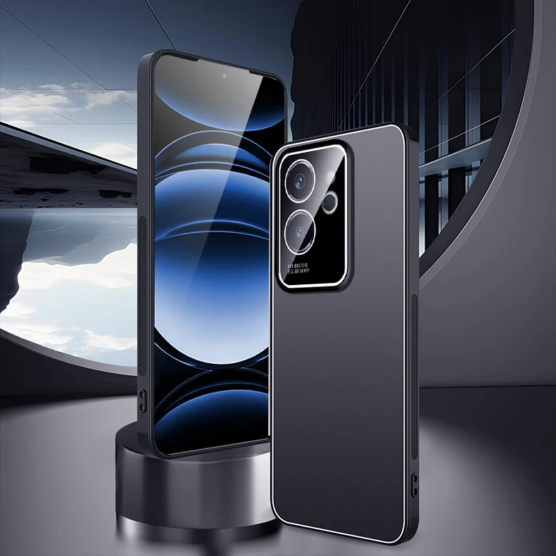 Enhanced Premium Aluminum Alloy TPU Anti-Slip Phone Case with Integrated Lens Protection