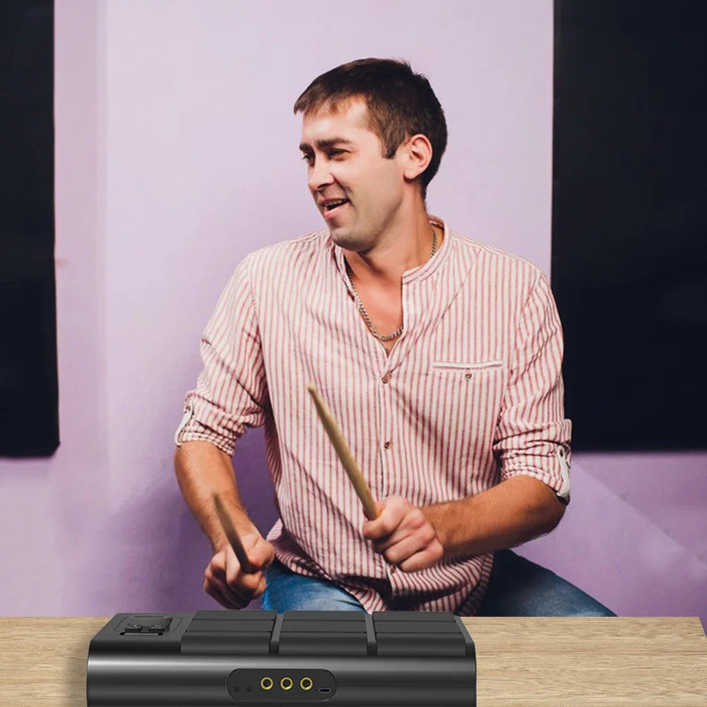 Konix Newest Electronic Mini Musical Instrument dynamic Velocity-sensitive Percussion School Children Drums Set