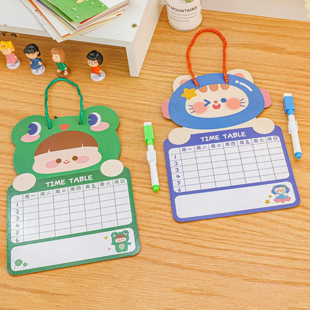 

Two-sided Cartoon Kids Whiteboard Erasable Cardboard Double-sided Drawing Board Animal With Pen Cartoon Dry Wipe Cardboard