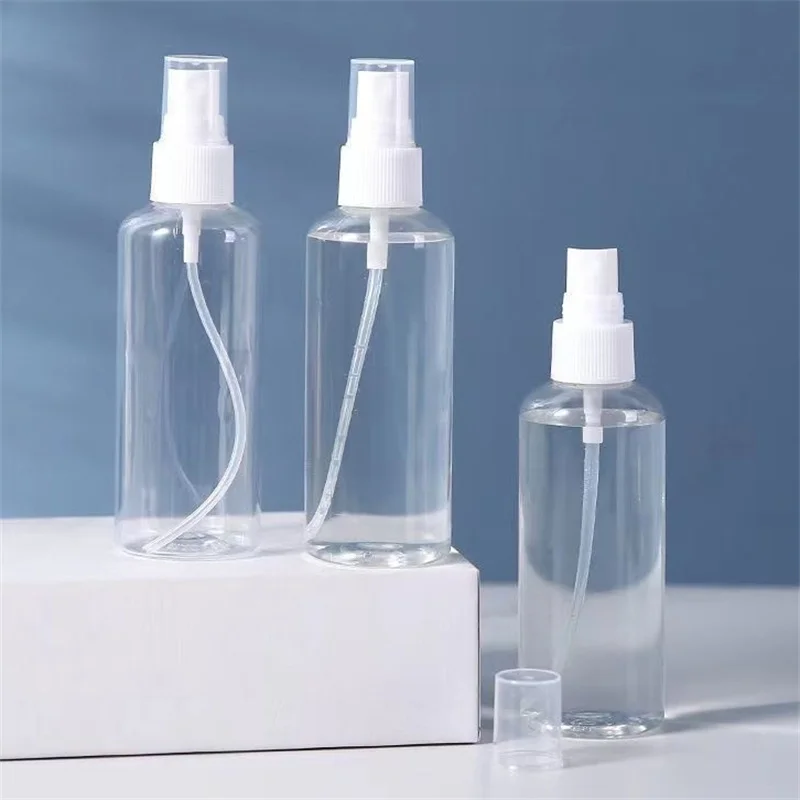 50PCS 50ml 100ml Refillable Bottles Transparent Plastic Perfume Bottle Atomizer Empty Spray Bottle Portable Travel Accessories