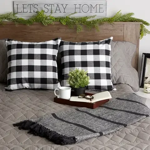 

Cotton Sofa Pillow Cover Buffalo Plaid Cushion Cover for Living Room 45x45cm Decorative Pillows Housse De Coussin