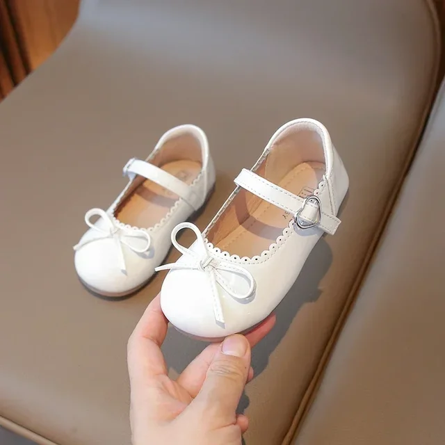 Summer Girl's Princess Shoes Bowknot Round Toe Hook-loop Shallow Cute Daily Kid's Flat Shoe Solid Colors Anti-slip Children Shoe 5