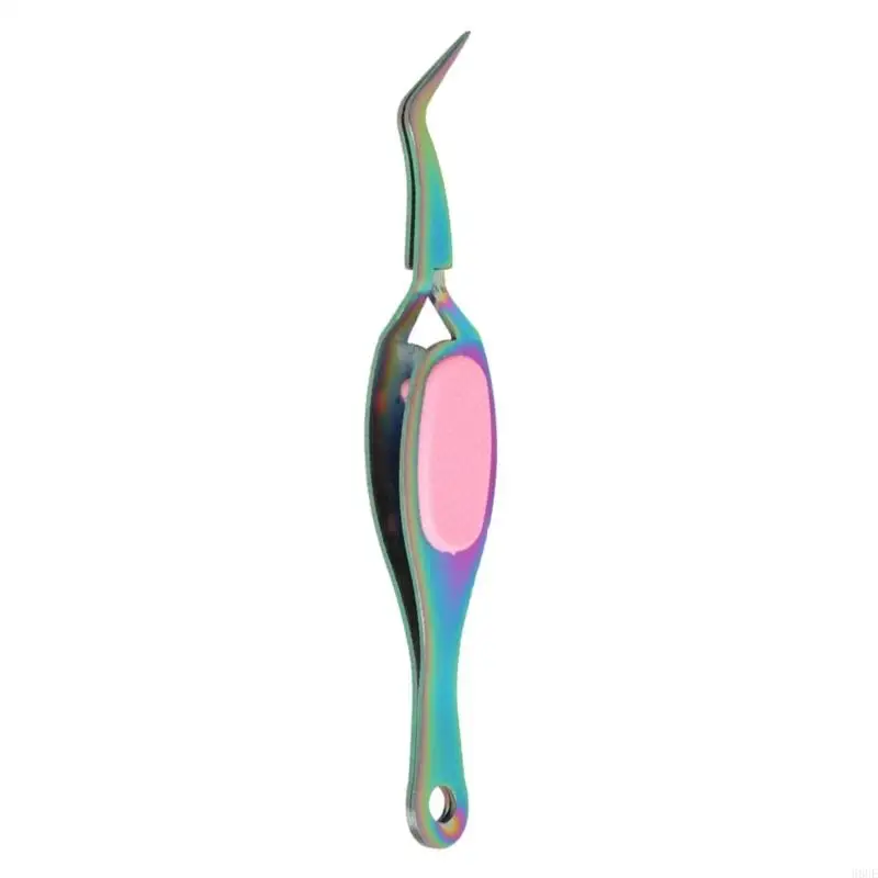 68UE Gripping Tweezers for Jewelry Making Repair Tool Flat Tip Crossing Lock Angled Tip Tweezers Reverse Grip Unisex