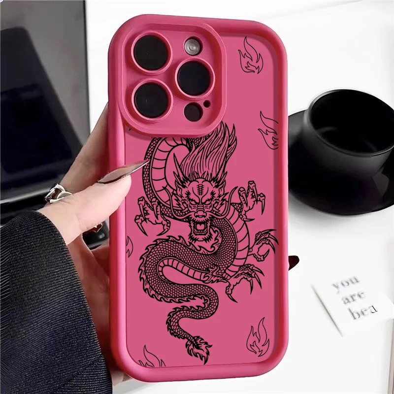 Dragon Pattern Shockproof Soft Silicone Phone Case Cover