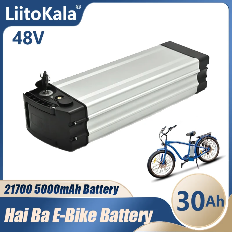 

LiitoKala литиевая батарея электрического велосипеда 48 в 30 Ач Haiba средняя трубка для складного электровелосипеда с толстыми шинами Пляжный круизер электрический мотоцикл