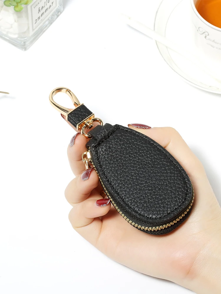 PU Leather Key Bag Compact Large Capacity Multifunctional Keychain Storage Bag For Men and Women key case