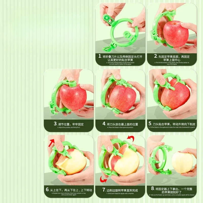 Handheld Rotary Apple Peeler Spiral Slicer Fruit Vegetable Kitchen Gadget Gift Ideas Corer Tool
