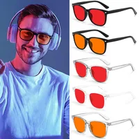 Lunettes Anti-lumière bleue tendance pour femmes et hommes, meilleur sommeil, filtre à lentille rouge, lunettes Anti-UV avec lentilles orange teintées 1