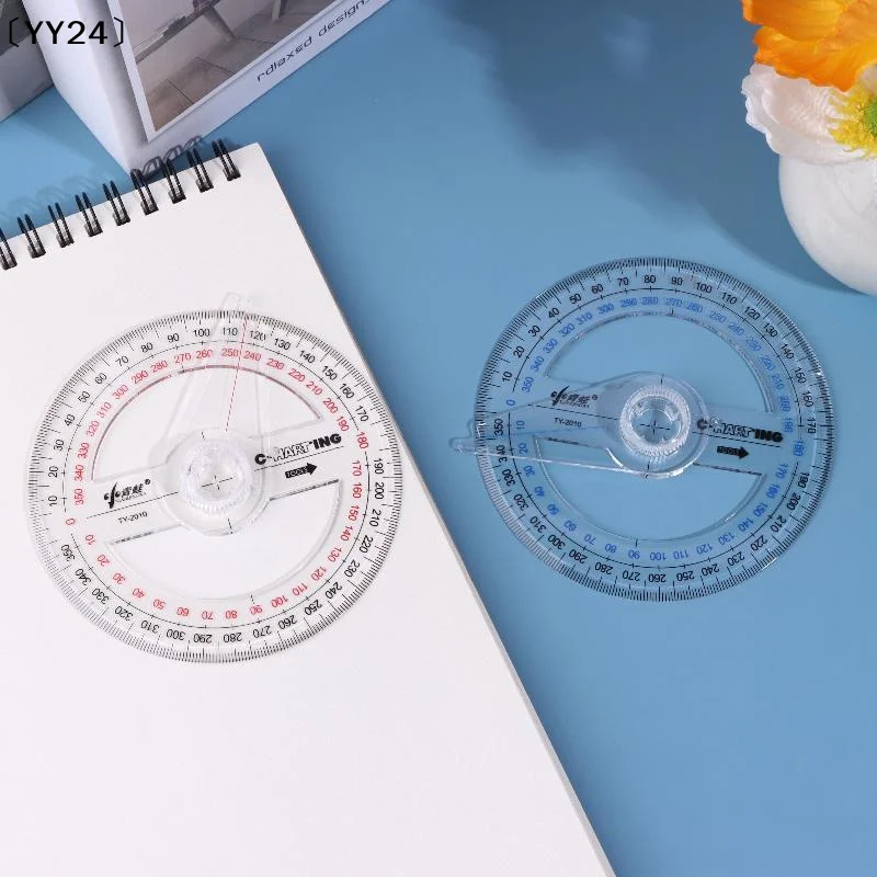 1/3/5Pcs 각도기 측정 도구 원형 각도기 제도 도구 교실용 360도 수학 기하학〔YY24〕