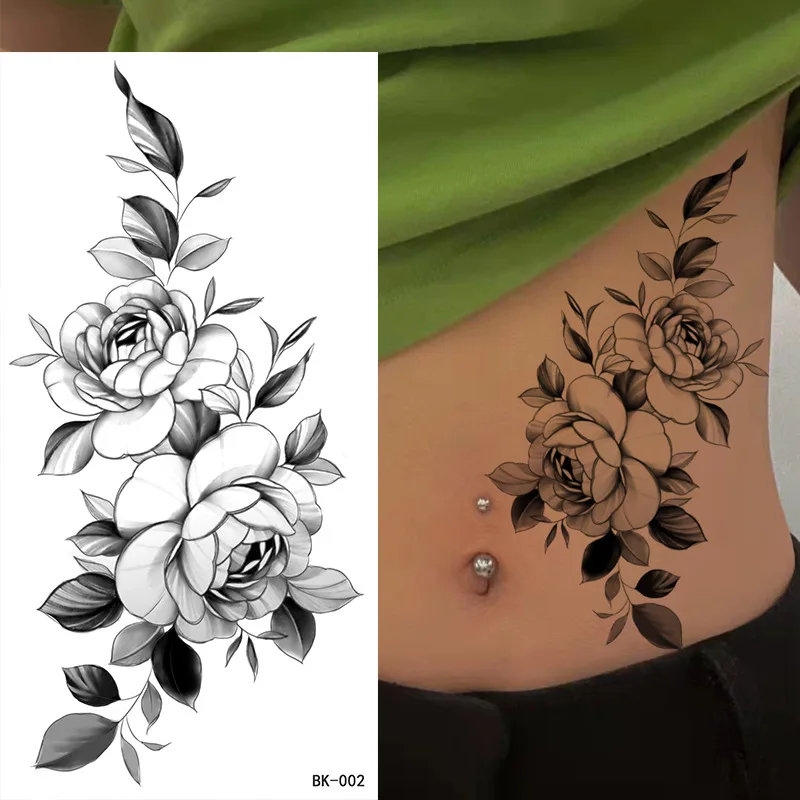 sexygirl tattoo クッション　3個セット　6123 Women Temporary Tattoos Sexy Tattoo Sticker Flower Tatoo