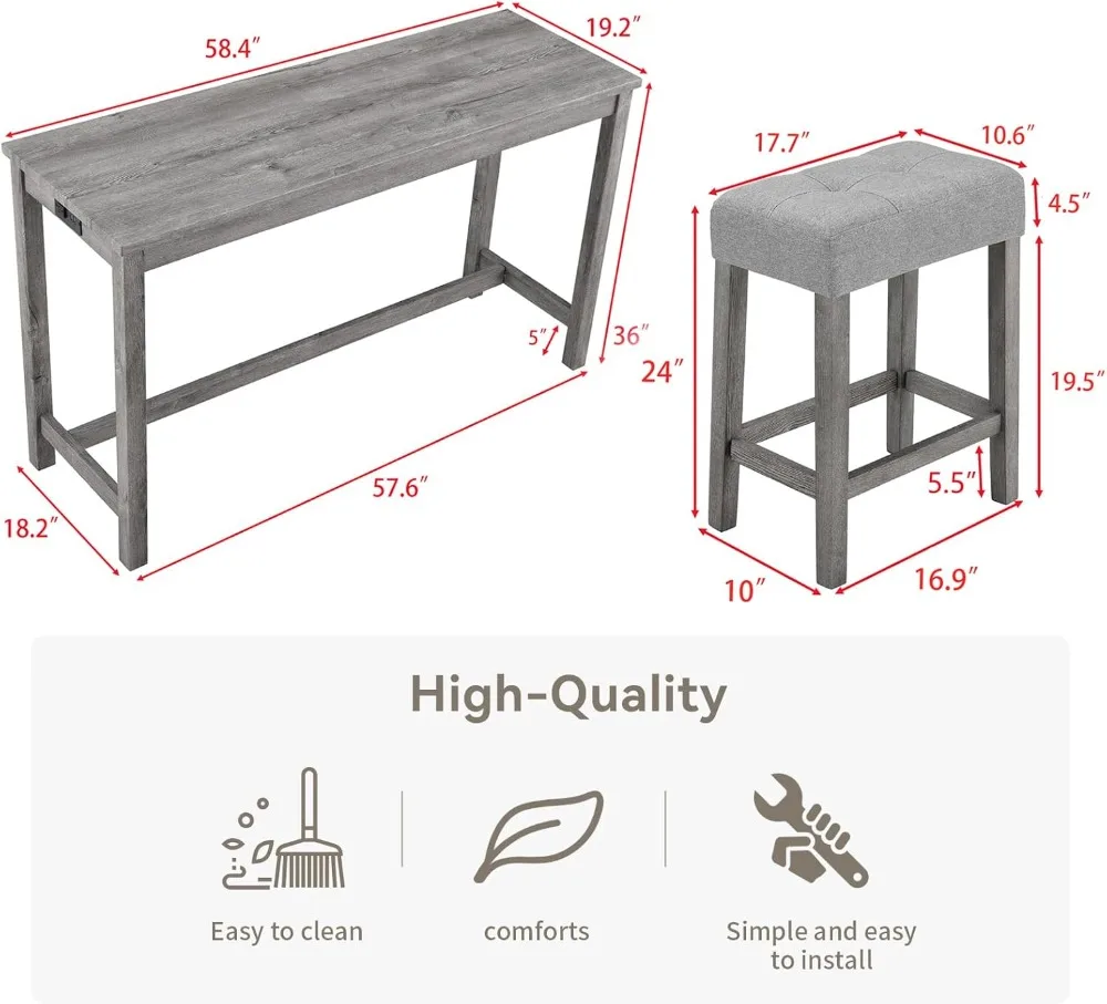 Industrial Bar Table Set 3
