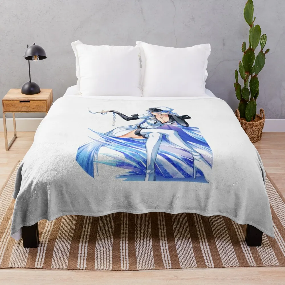 

Esdeath manga Waifu : Akame ga Kill Throw Blanket For Sofa Thin wednesday Blankets