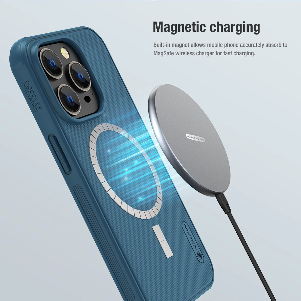 For iPhone 15 Pro Max Magsafe Case NILLKIN Super Frosted Shield Pro Magnetic Wireless Charging Cover For iPhone 14 Pro Max