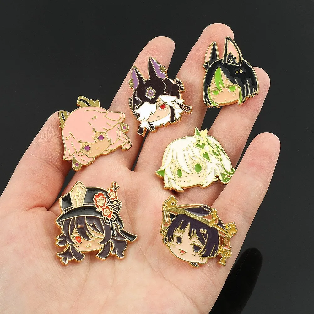 Genshin Impact Enamel Pins Hutao Nahida Tighnari Wanderer Cyno Yae Miko