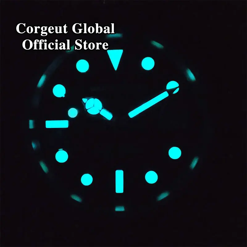 36mm Relogio Masculino Japan NH34 Movement Sterile Dial Sub Sapphire Crystal Automatic Men\'s Watch  Green Luminous
