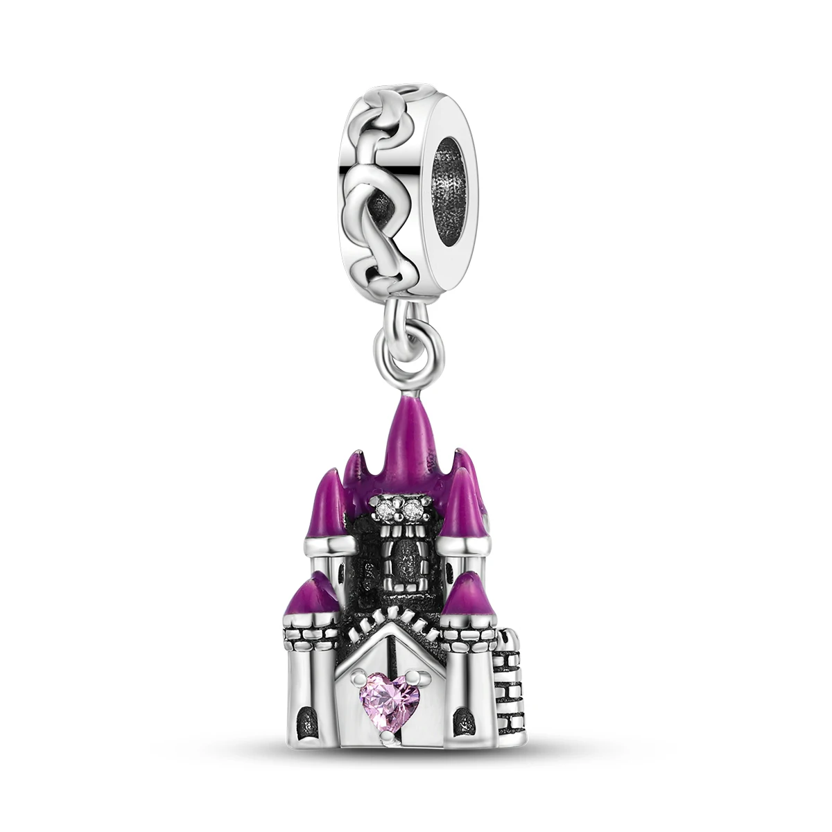 Versilberte lila Charms, Blumen-Schmetterlings-Charm-Perlen, passend für Original-Armbänder, DIY-Anhänger – Detail 27
