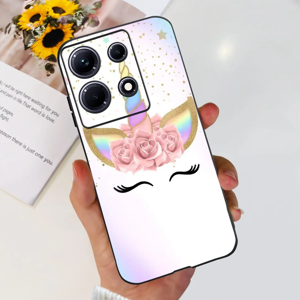 Fashion Cute Flowers Luxury Black Phone Case Back Cover