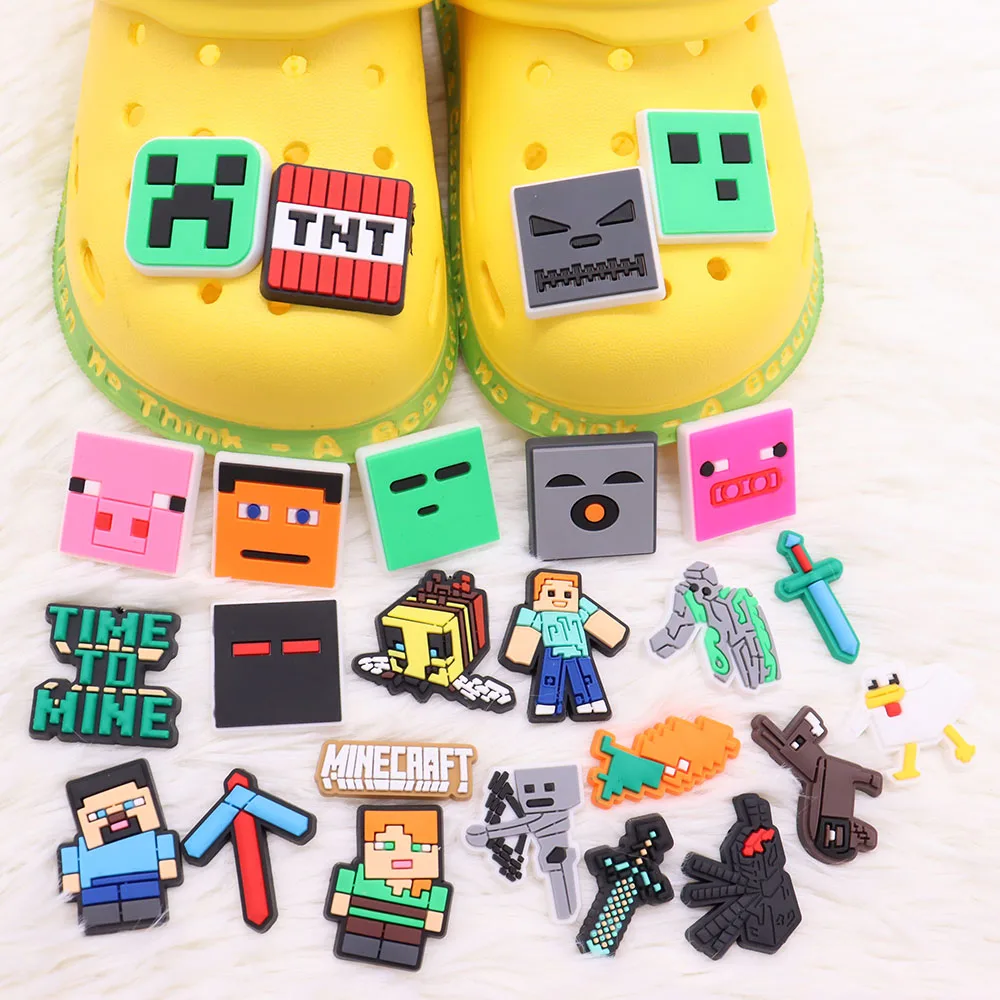 

Wholesale 50pcs Shoe Charms Cartoon Game Animal monster Accessories PVC Shoe Decoration For Wristbands Croc Jibz Gift