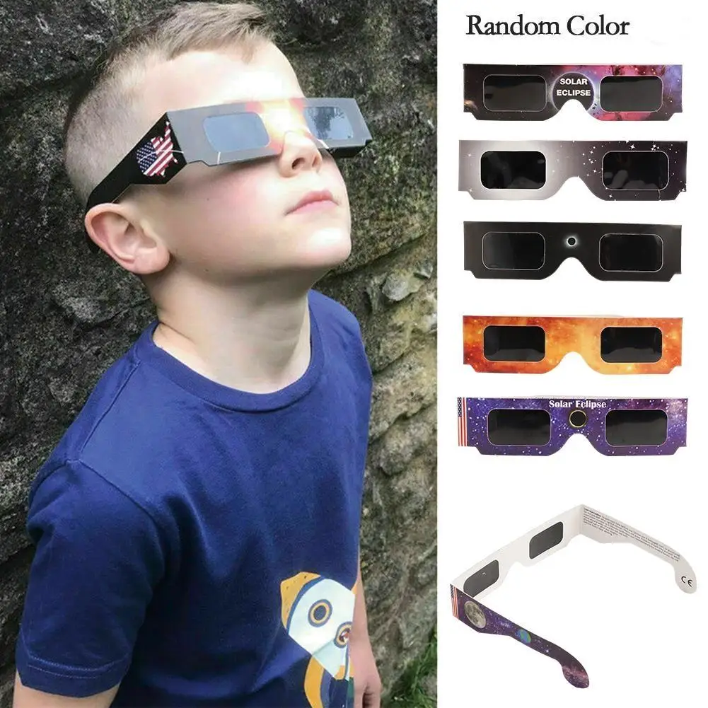 10/20pcs Paper Solar Eclipse Glasses Total Observation Solar Glasses 3D Outdoor Eclipse Anti-UV Viewing Glasses Random Color