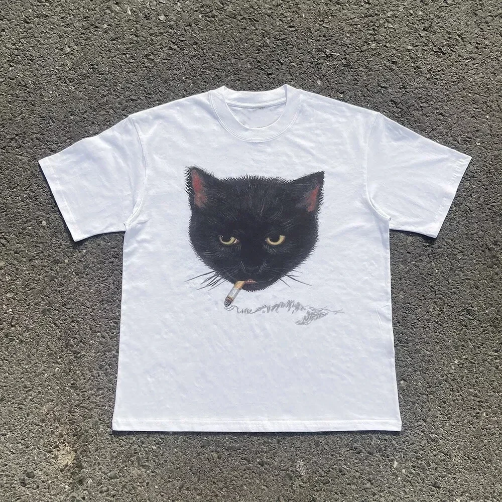 OY GARMENT DYING BLACK CAT 半袖カットソー Black Cat Garment Dye Graphic Tee – Burlap Bungalow 319