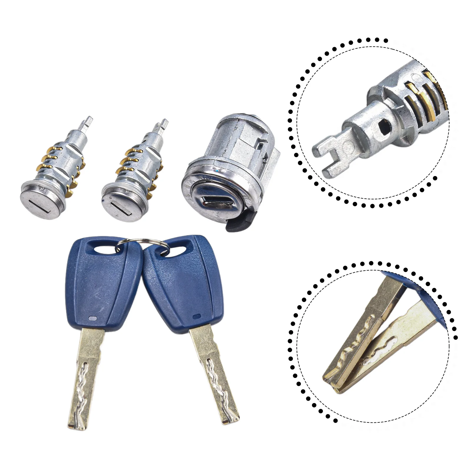 

Door Lock Cylinder Key Metal/ABS Replacement Accessories Door Lock For Doblo 2010-2022 For Fiat Improved Heat Sink
