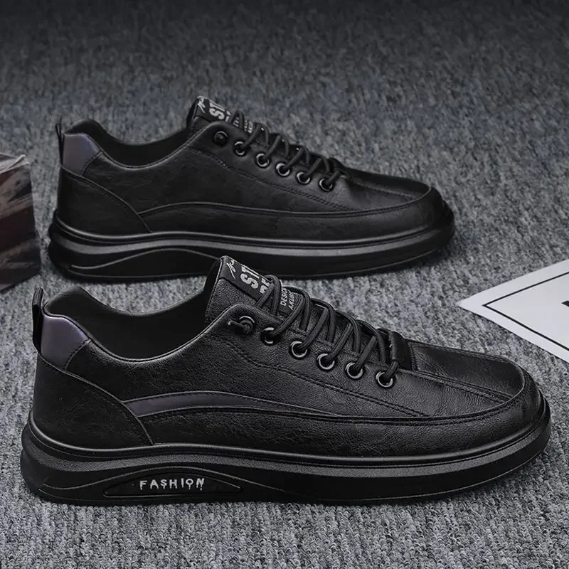 

Autumn mens shoes new breathable waterproof non-slip shoes mens fashion Joker black leather shoes leisure sports shoes.