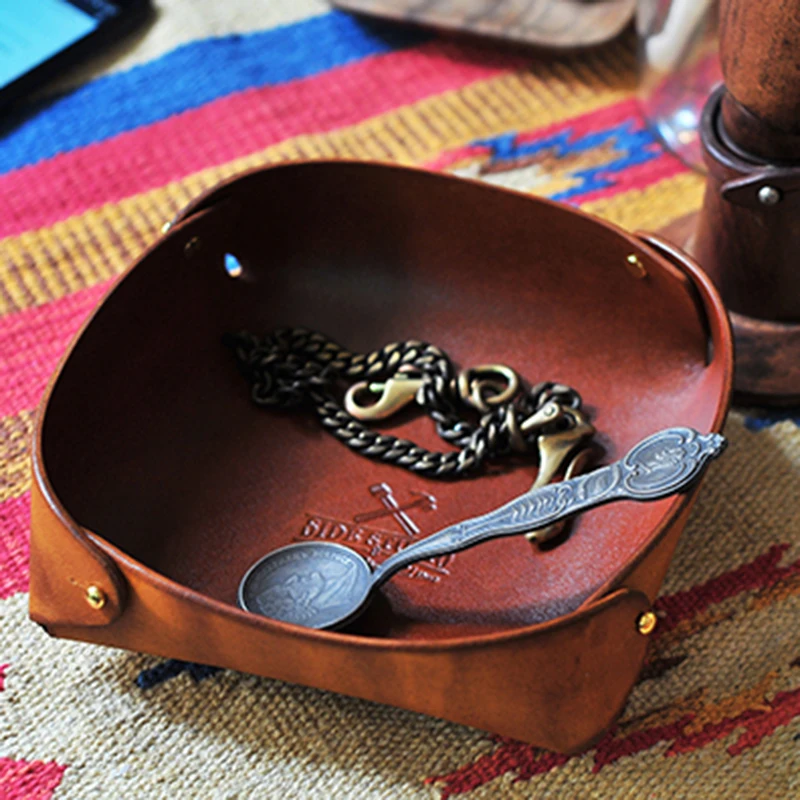 Leather Craft Template 1Set DIY Kraft Paper Storage Tray Leather Sewing Pattern 18*5cm
