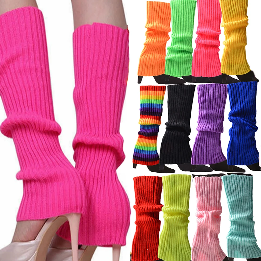 

Women's Leg Warmer Multicolor Wool Knitting Foot Warming Cover Stockings Party Accessories Lady Stylish Elastic Long Tube Socks