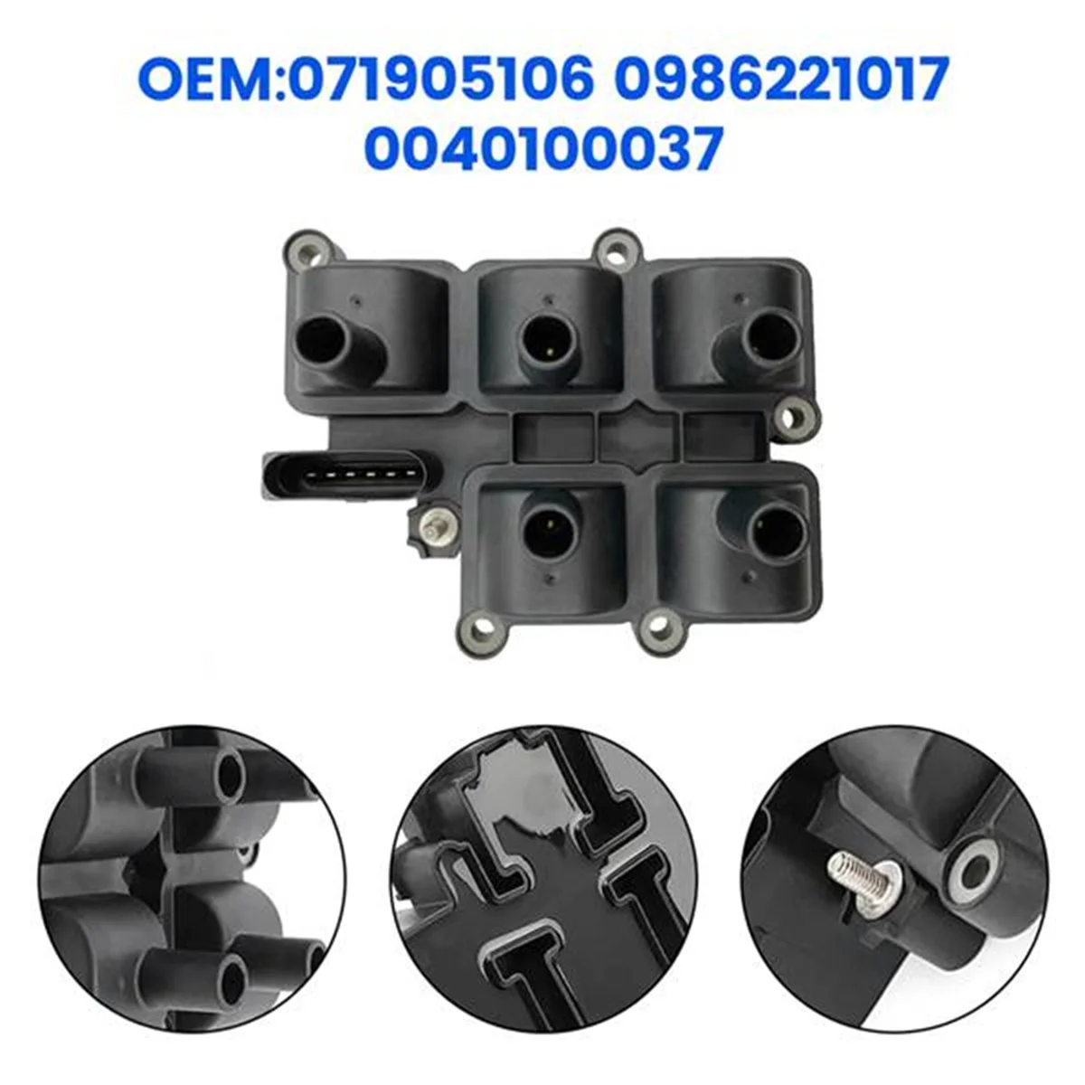 071905106 0986221017 Car Ignition Coil for SEAT Toledo VW VOLSWAGEN Bora Golf New Beetle 2000 Passat 2.3 V5 0040100037 5
