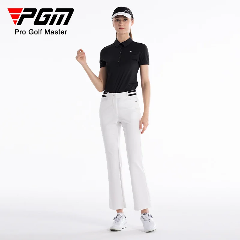Pgm Golf Women Trousers High Elastic Quick-Drying Flared Trousers