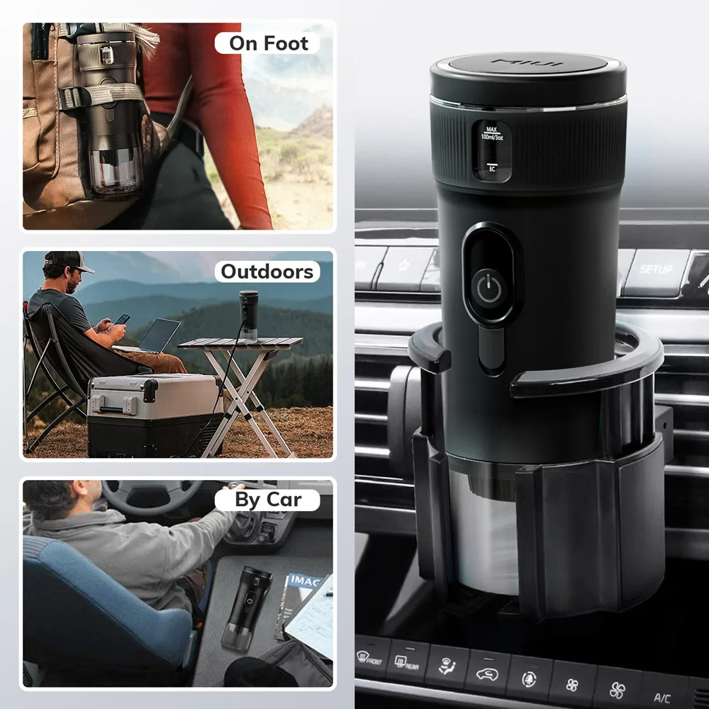 Přenosné káva tvůrce MIUI malý espreso stroj DC12V cestovní káva tvůrce pro auto venku kemping backpacker lehoučké
