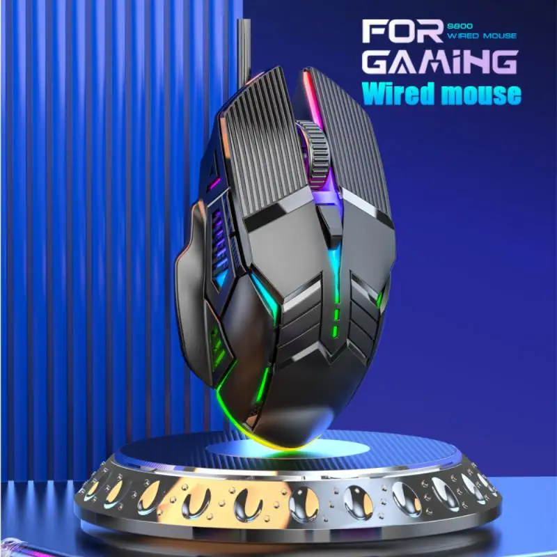 Ergonomic Wired Gaming Mouse USB Computer Mouse Gaming RGB Backlit Gamer 6 Button LED Silent Mice for PC Laptop