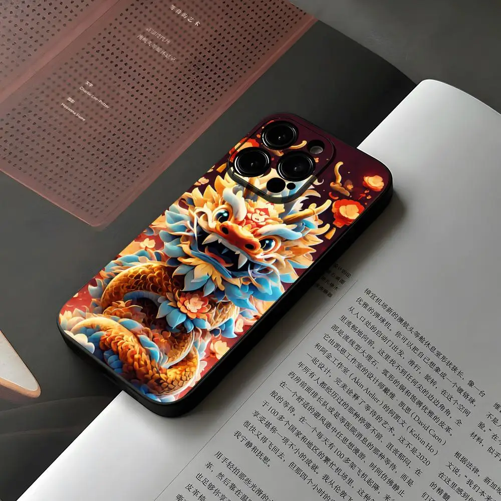 New Year 2024 Dragon Phone Case For Iphone 15 12 14 Se 2022 Pro Max 11 13 Xr X Xs Mini Plus Funda Shell Cover