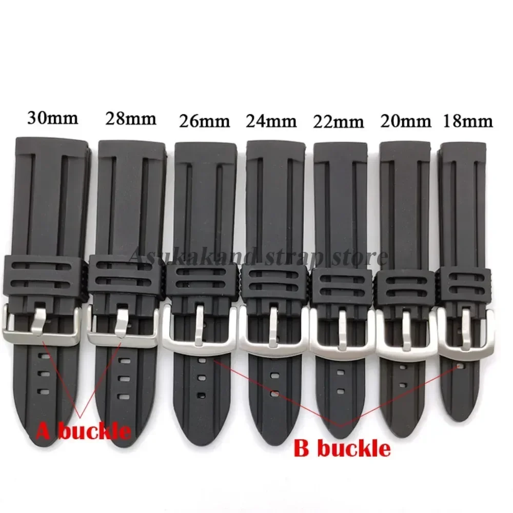 Men's Sport Waterproof Silicone Rubber Watch Strap - Soft Diving Wrist Band Bracelet