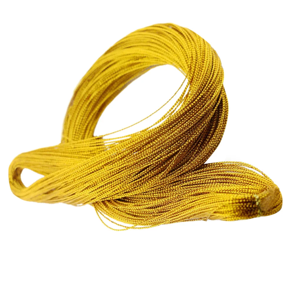 

1mm 100 Yard Tag String Braided Nylon Gift Tag Rope Jewelry Thread(Gold) Beads